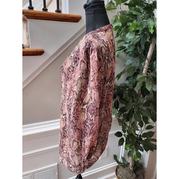 Liz Claiborne Women Multicolor 100% Polyester Long Sleeve Buttons Front Blouse L - Picture 6 of 10